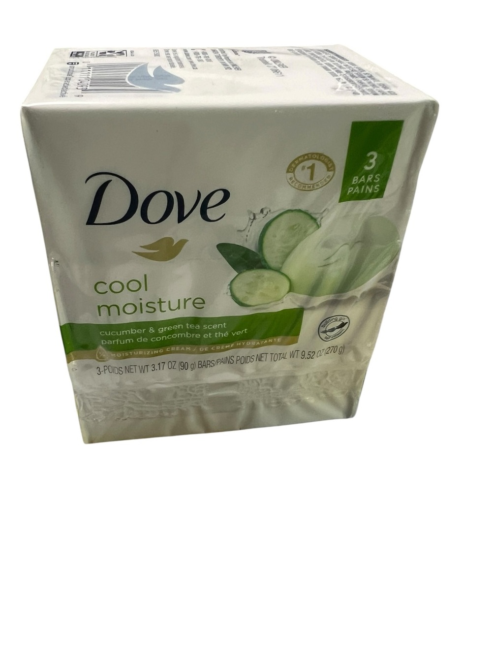 Dove Cool Moisture Cucumber & Green Tea Bar Soap - 3 Pack